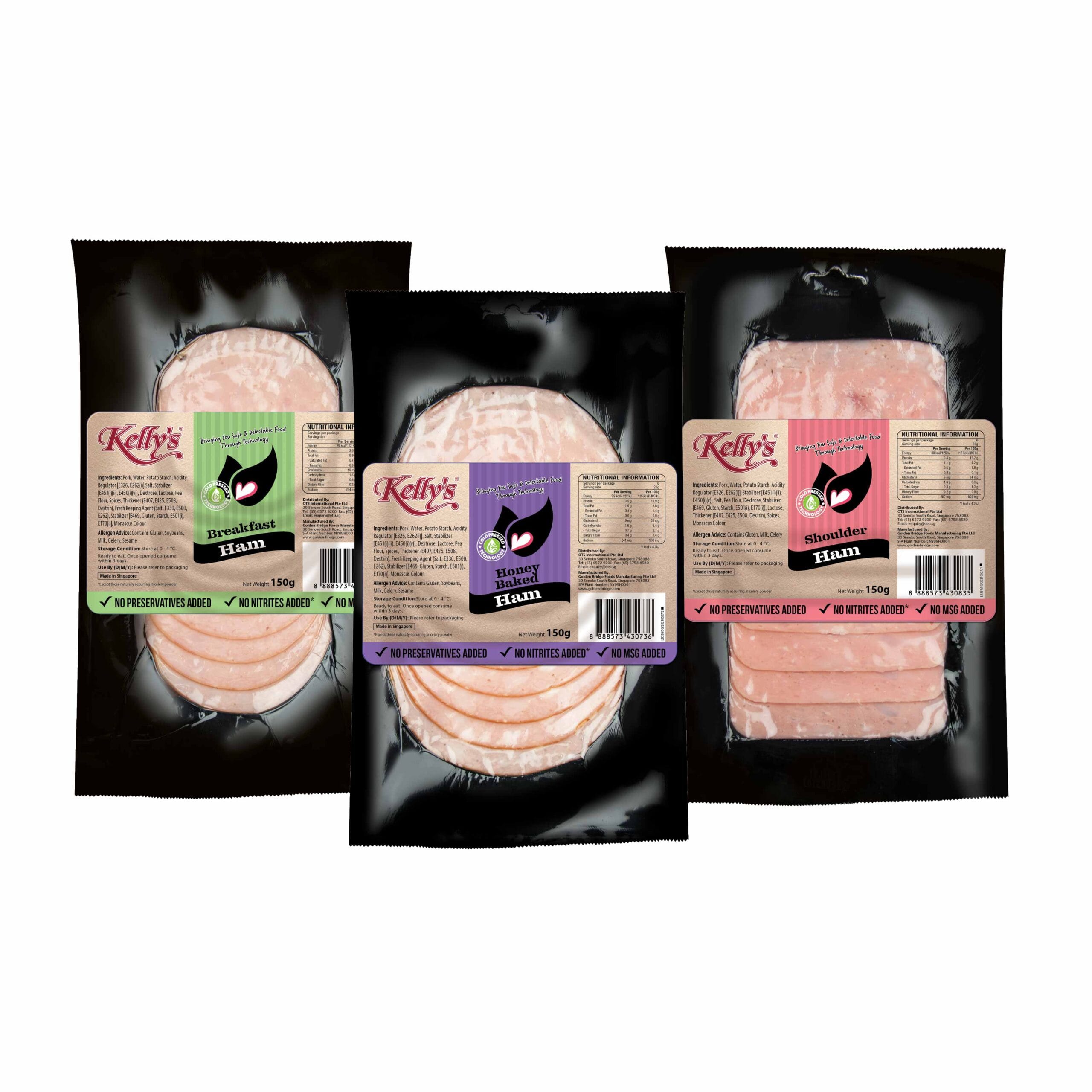 Kelly's Premium Honey Baked Ham/Shoulder Ham/ Breakfast Ham (No Nitrite/Nitrate, No Preservative) Chilled